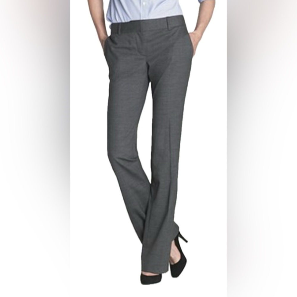 J.CREW Women's Gray Herringbone Wool Blend Stretch Slim Straight Dress‎ Pants